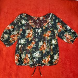 Black floral top